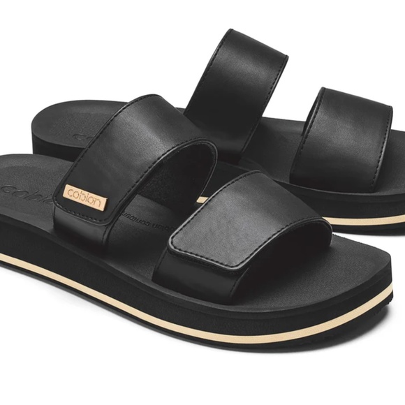 Cobian Dana Rise Black Sandals - Size 9 - Picture 2 of 7